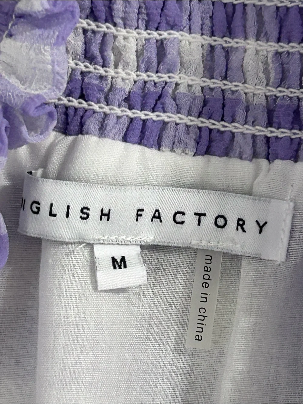English Factory Lavender Gingham Ruffle Shorts